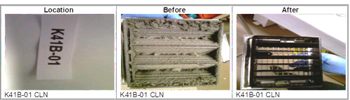 before / after of hospital vent grille